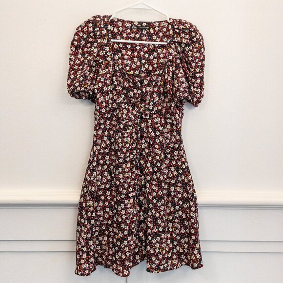 Zara Dresses & Skirts - ZARA Floral Puff Sleeve Mini Dress – Size Small Romantic Cottagecore Fit